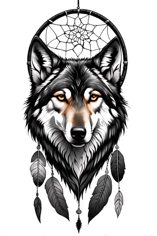 Wolf And Dreamcatcher