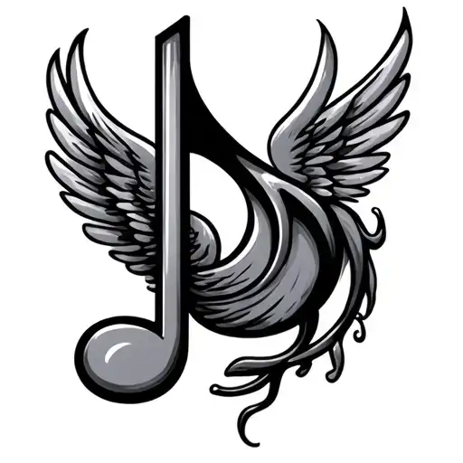 Music Note With Wings