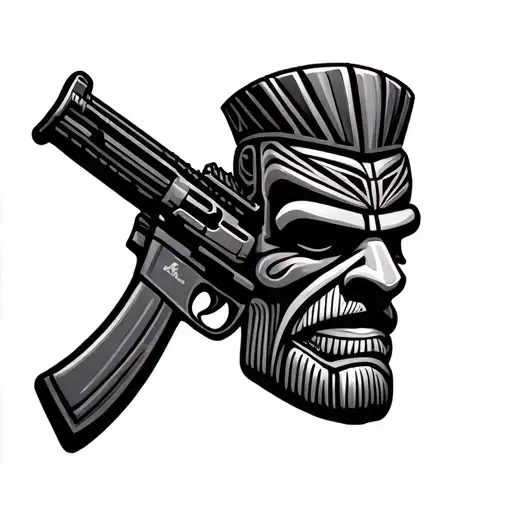 Tiki Head With Ar 15