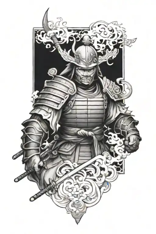 Cover Up Tattoo For Hand With A Samurai Warrior