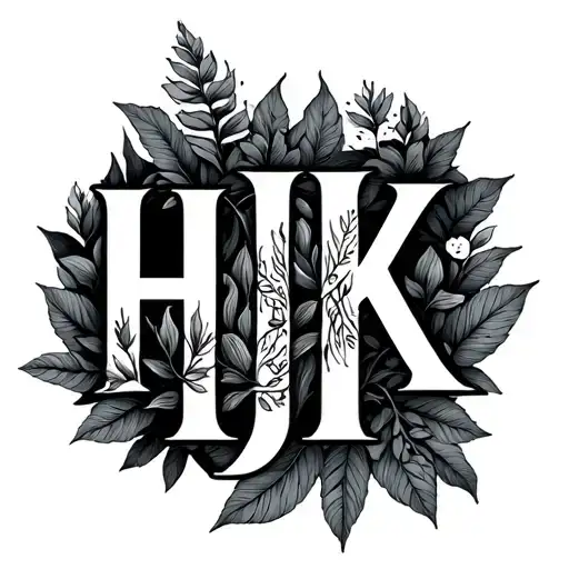 3 Initials Hjk Intertwined With Nature