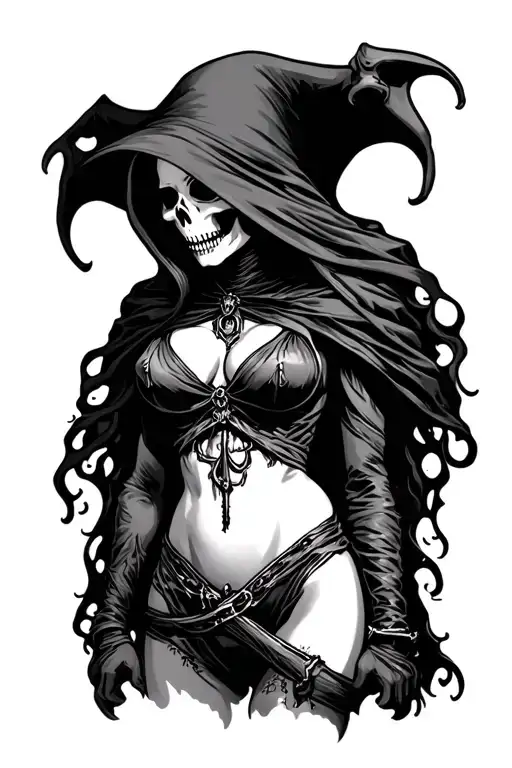 Grim Reaper Nude Girl