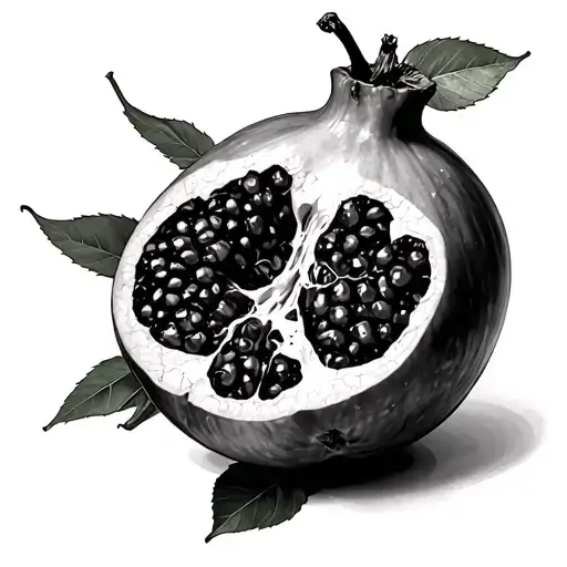 Cracked Open Pomegranate