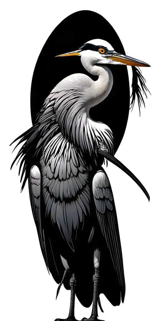 A Heron Bird Looking At The Sky Filled