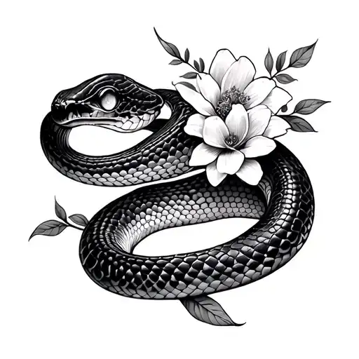 Snake With Flowers
