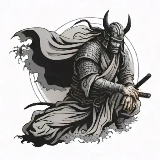 Bloody Samurai Meditating