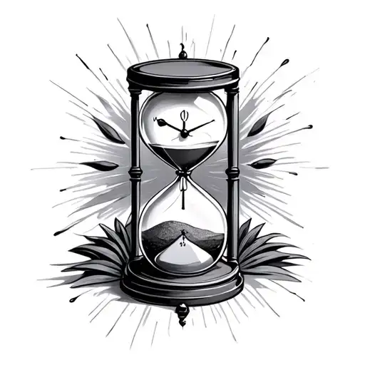 Hour Glass With Sand Clock