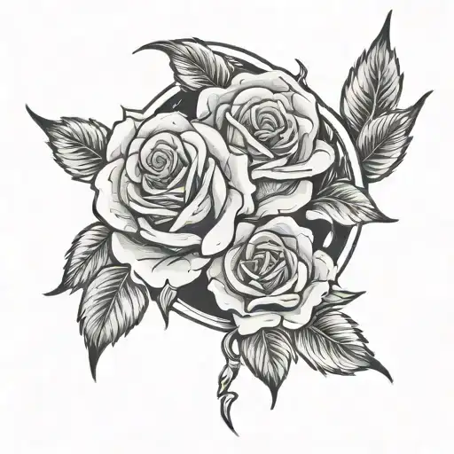 Roses And Moon And Amity Affliction Logo
