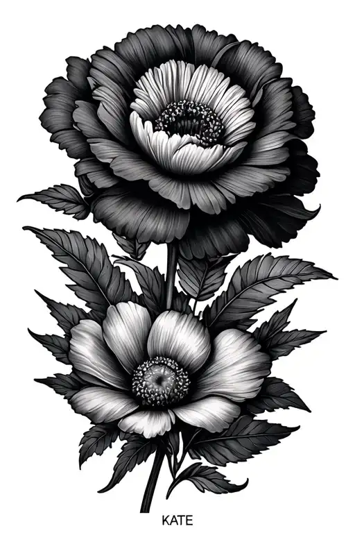 July Birth Flower With The Name Kate