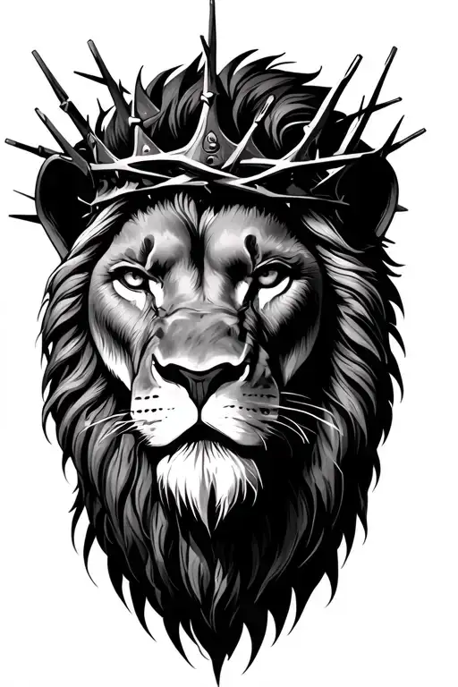 Lions Head With A Crown Of Thorns