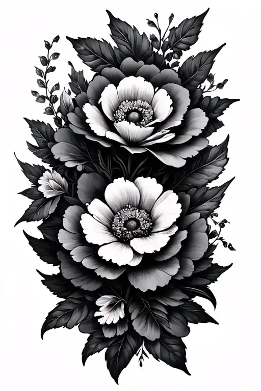 Adhd Tattoo With Flowers Intertwined