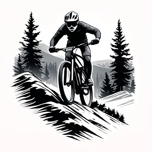 Downhill Mountain Biking Trail Winding