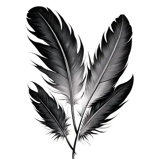 Feather Quill Scrawling Lines