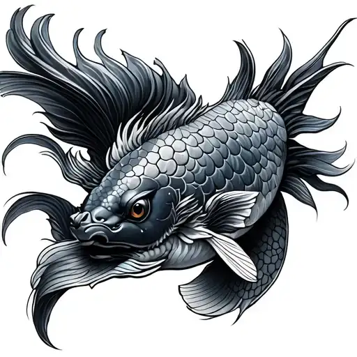 Koi Fish With Dragon