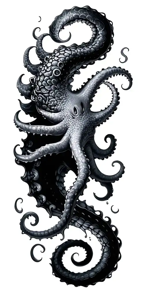 Kraken With Japanese Style Water