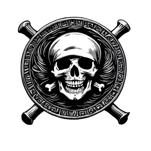 Vintage Pirate Coin Symbol