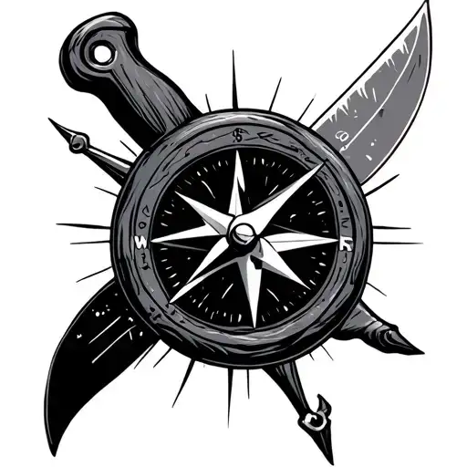 Knife With Compass