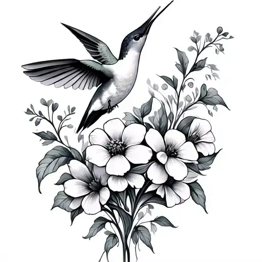 Wild Flowers And Humming Bird Singing