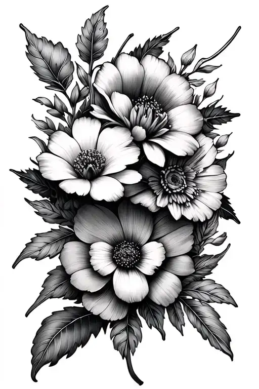 January Birth Flowers Intertwined With October Birth Flowers