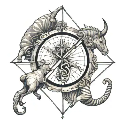 Design A Geometric Representation Of The Capricorn Sagittarius Cusp With Hidden Occult Symbols