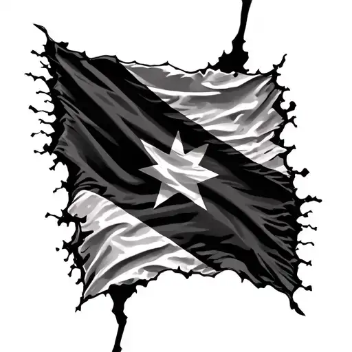 Haitian Flag Ripping Through Skin