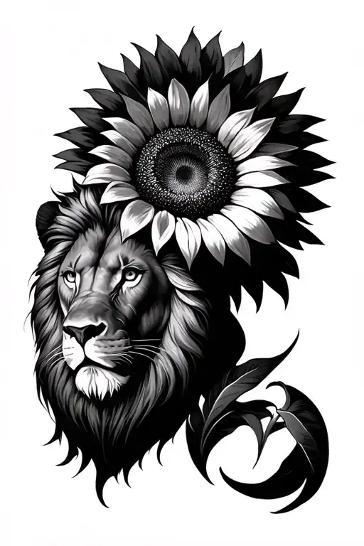 Sunflower And Lion Combined