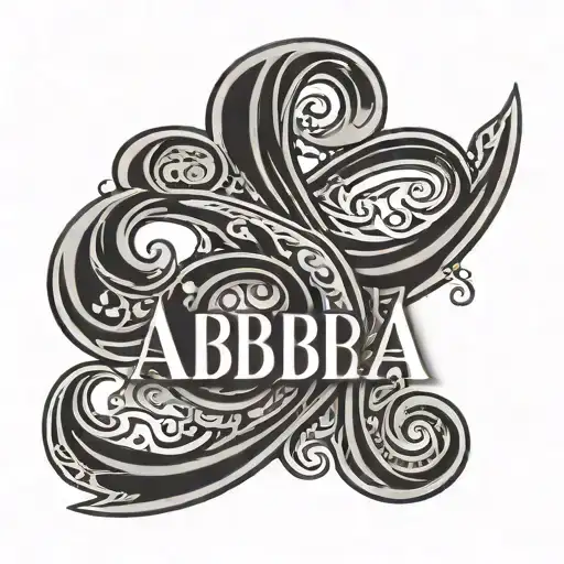 The Word 'Abba' Cursive With A Heart Attached