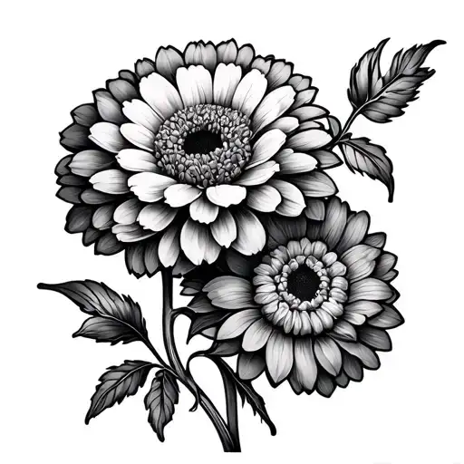 Marigold And Chrysanthemum