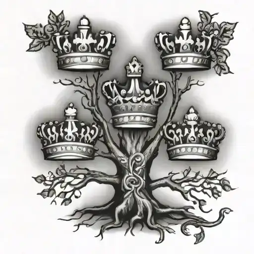 Three Crowns Sumbolising Family Tree