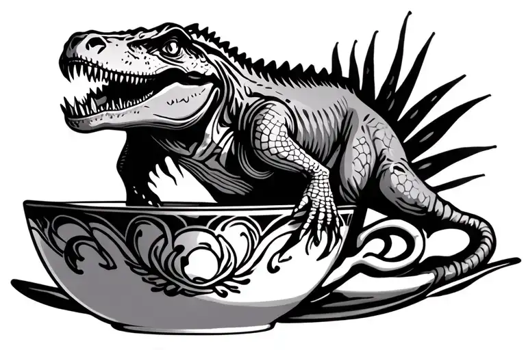 Trex In A Tea Cup Surrounded