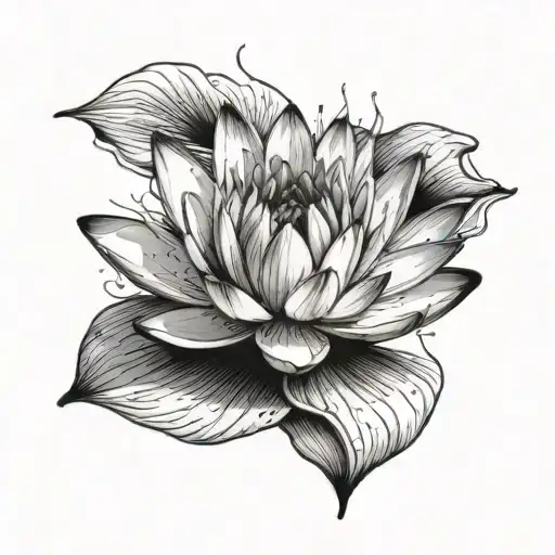 Water Lilly With Small Heart Underneath