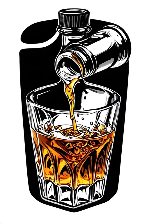 Pouring Whiskey Bottle