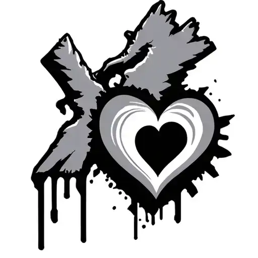 Contemporary Christian Tattoo Design Featuring Love Breaking In