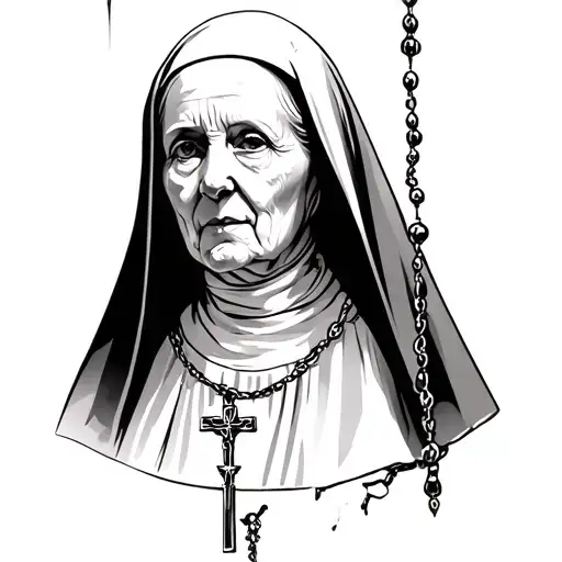 Nun With Broken Rosary Beads