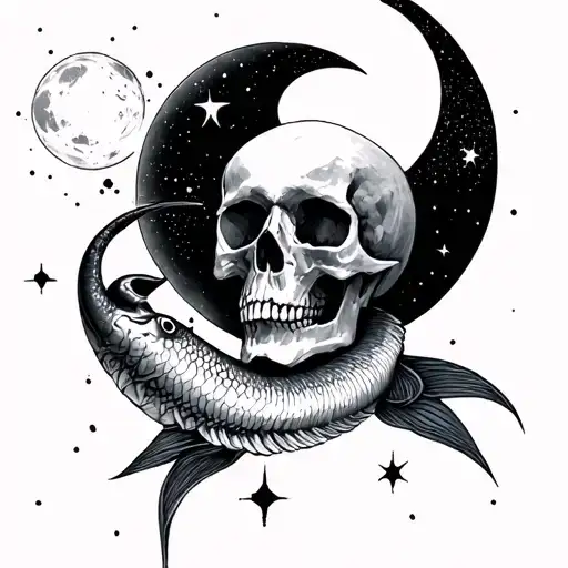 Tauro Luna Piscis Astros Memento Mori