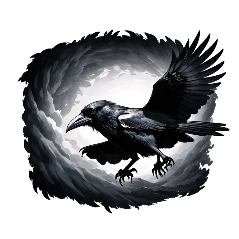 Raven Flying