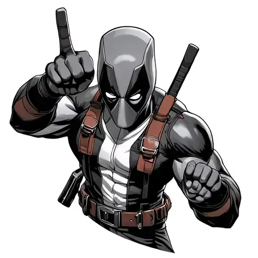 Deadpool Giving The Middle Finger