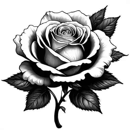 Small Rose With Stem