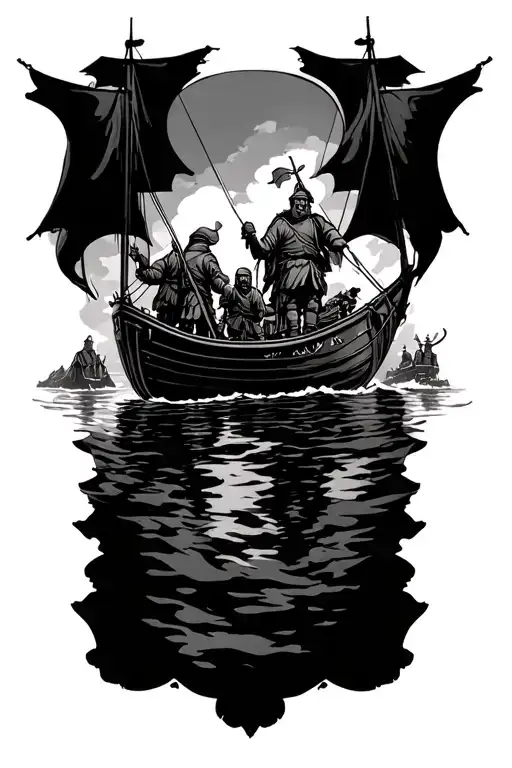 Per Mare Per Terras Writing With Scottish Warriors Landing On A Boat