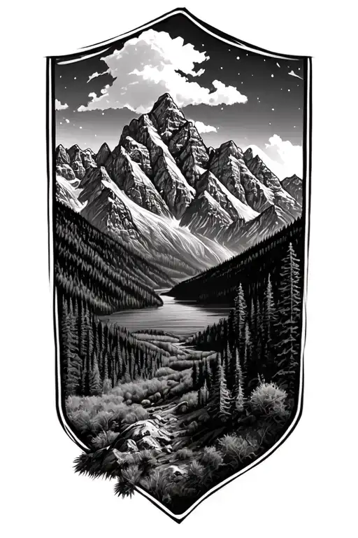 Grand Teton National Park Aerial View Map