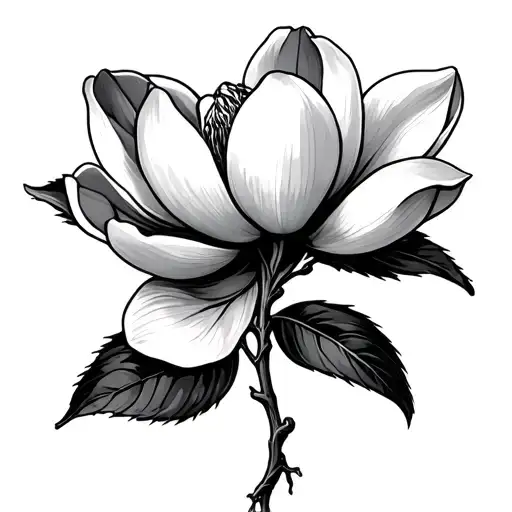 Magnolia Flower With Roots