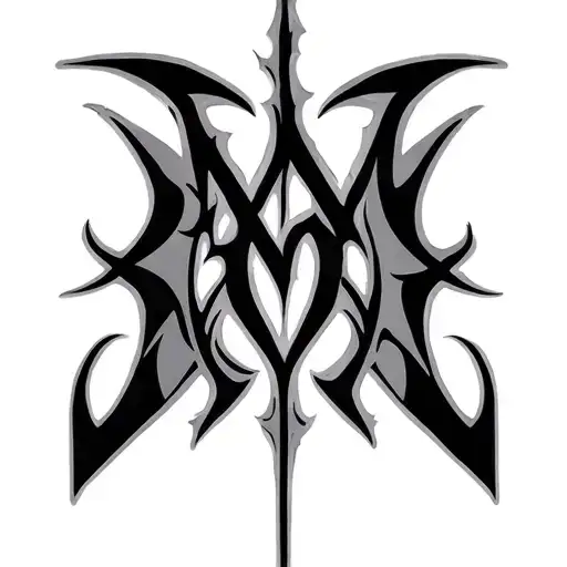 Tribal Ambigram That Says Mother