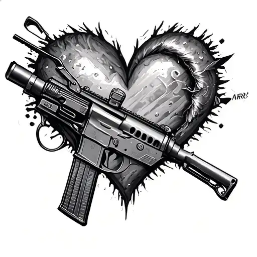 Heart Made From Ar-15 Parts