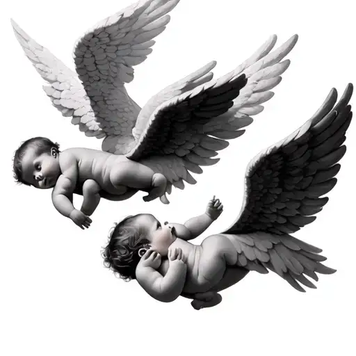 David And Matei As Baby Angels Flying
