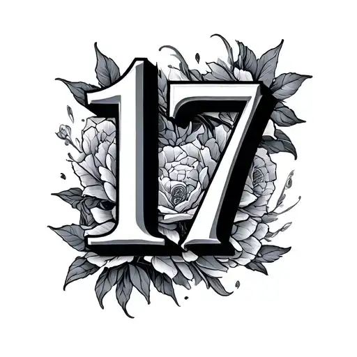 The Number 17 With Shawoding Around It