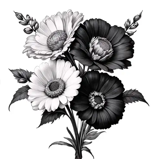 Birth Flower Bouquet Four Flowers