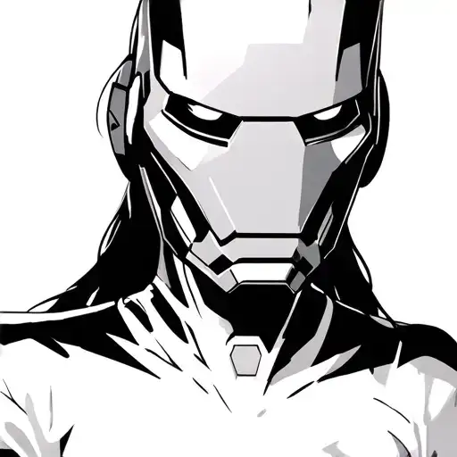 Cartoon Ghost With Iron Mans Mask On Her Face