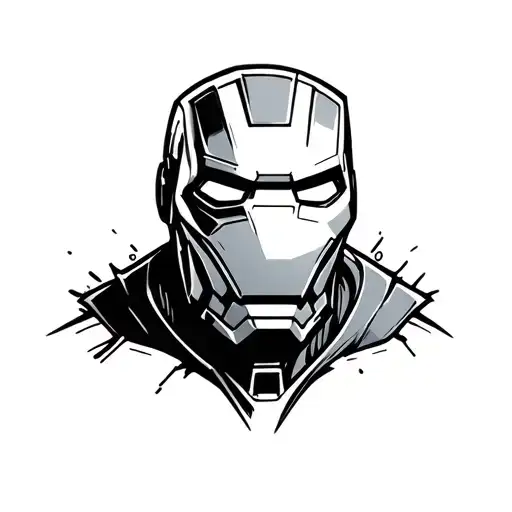 Cartoon Ghost With Iron Mans Mask On Face