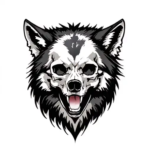 Wolf And Skull Surrounded