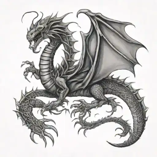 Scorpion And A Dragon Flying